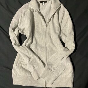Banana Republic Gray Zip Up Sweater